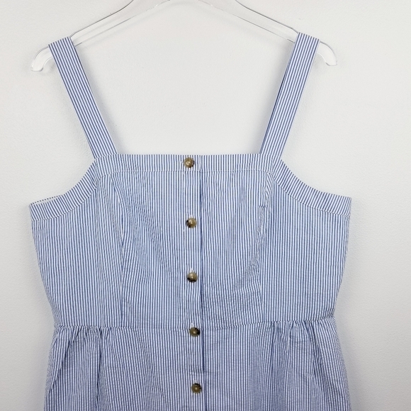 J. Crew Seersucker Button Front Dress L6977 size 14 NWT - Picture 4 of 10